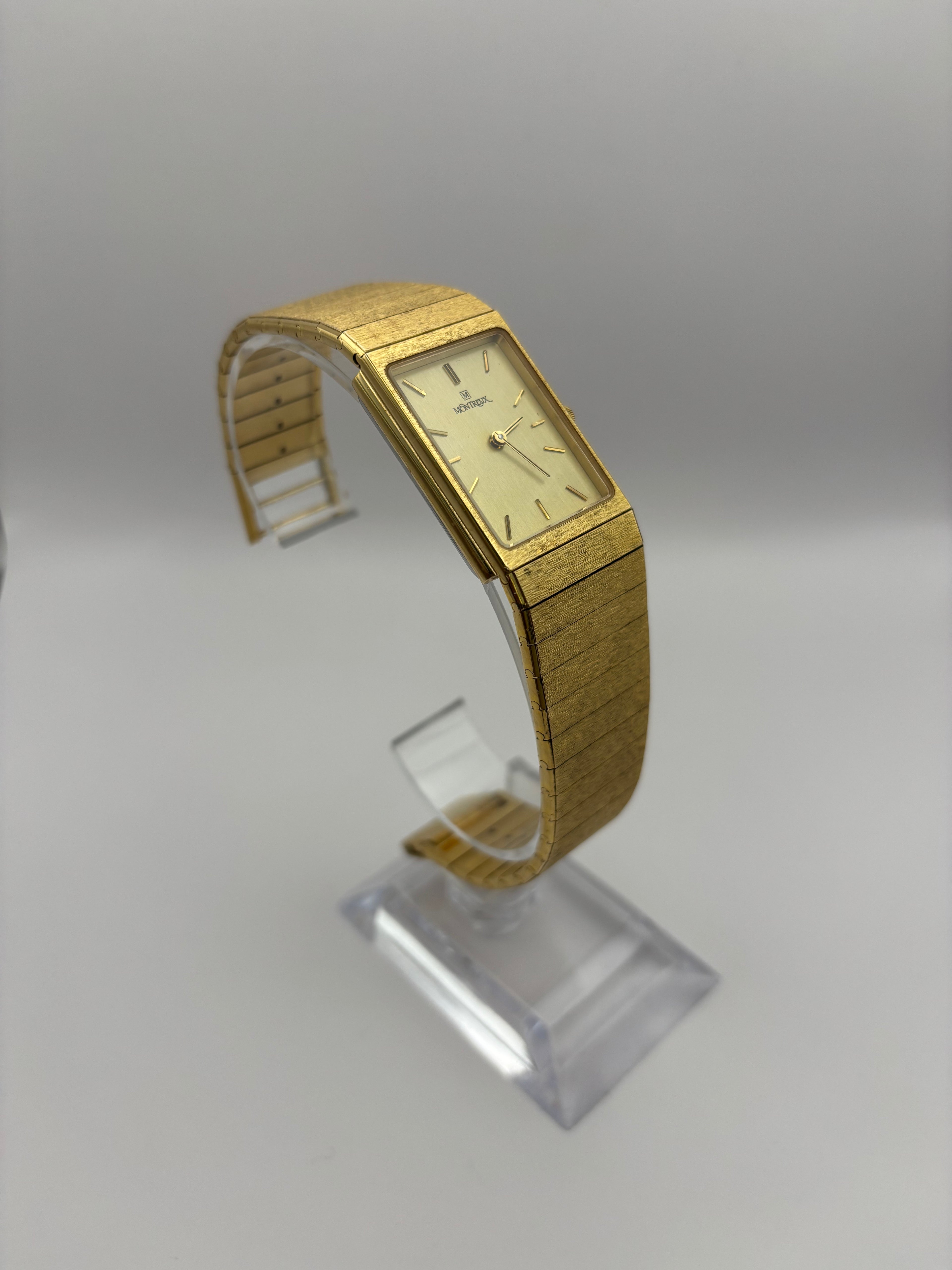 Montre Montreux – Plaqué or – Style Art Déco / Gangster